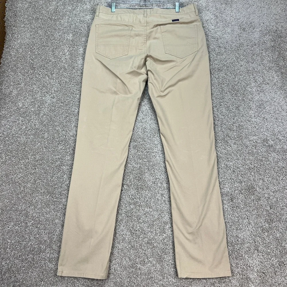 UNTUCKit Pants Mens 35x34 Khaki Tan Straight Fit 5 Pocket Flat Front Twill EUC - Picture 3 of 10
